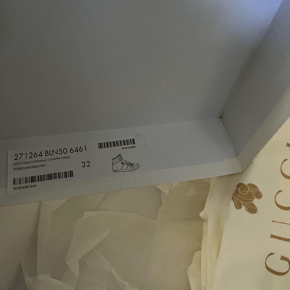 Authentic Gucci Kids Leather High Top Sneakers - Picture 7 of 8